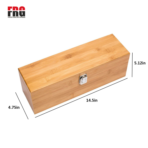Fullrich Factory Customize Bamboo Wine Box with 4 Tools(Accessories) wood Bamboo Gift Set, elegantly, 1 Drip Ring 1 Corkscrew, 1 Wine Pourer and 1 Wine Stopper, Wood, Safe, Store wine, High quality material