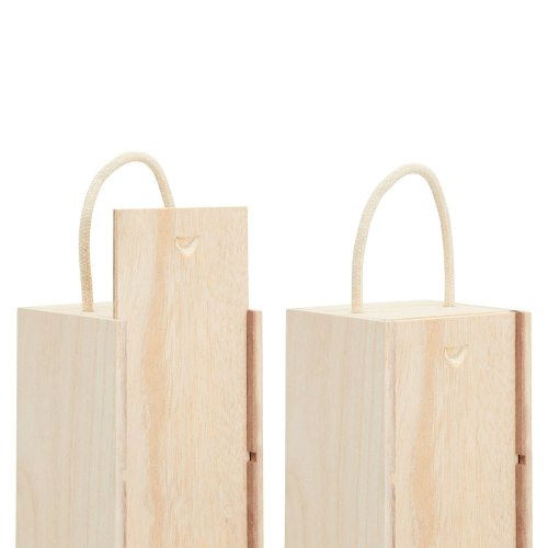 Fullrich Factory Wholesale for 2 Pack Unfinished Wooden Wine Box with Handle for Crafts, Gifts, Birthdays, Housewarmings (13.9 x 4 in) OEM ODM Customize