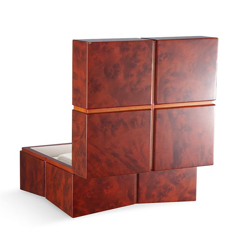 Fullrich Factory Wholesale for High- glossy Lacquering Square High-end Watch Wooden Packing Box with Texture