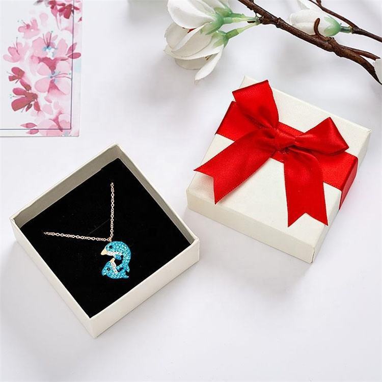 Fullrich Facotry Wholesale custom logo printed high end Christmas gift paper jewelry box with colorful ribbon
