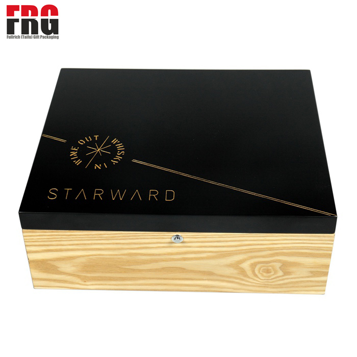 Custom Logo Factory Price Gift Packaging Decorative Storage Double Bottle Case Spray Lacquer Wooden Wine Boxes