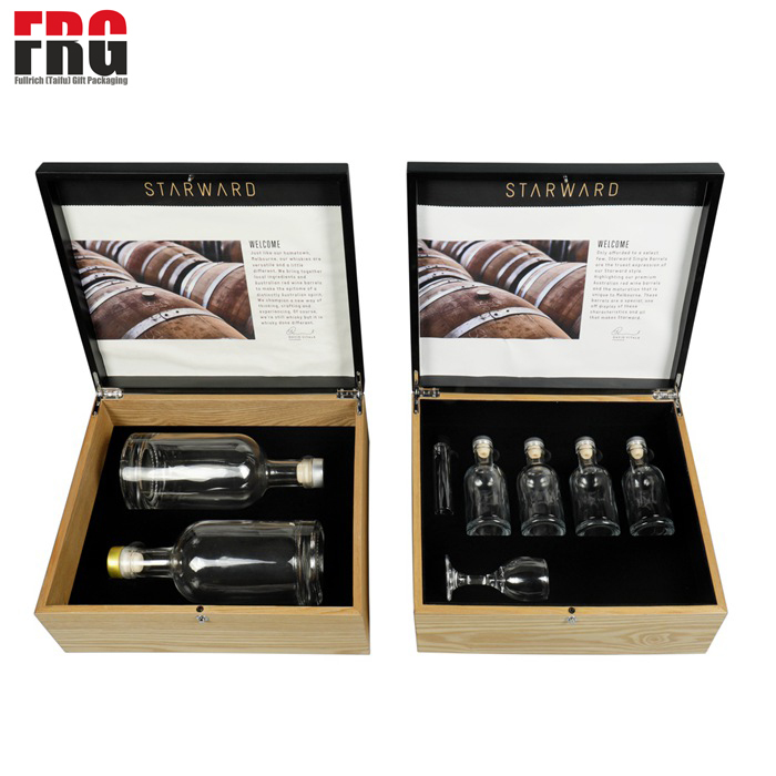 Custom Logo Factory Price Gift Packaging Decorative Storage Double Bottle Case Spray Lacquer Wooden Wine Boxes