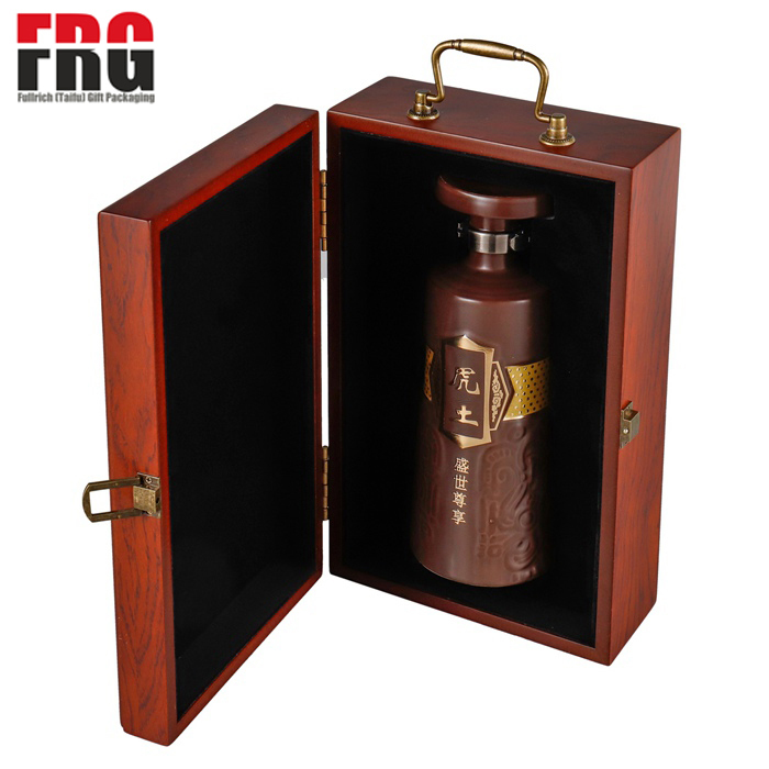 2023 Luxury Customized Logo Lacquer Wooden Single Wine Bottle Packaging Box