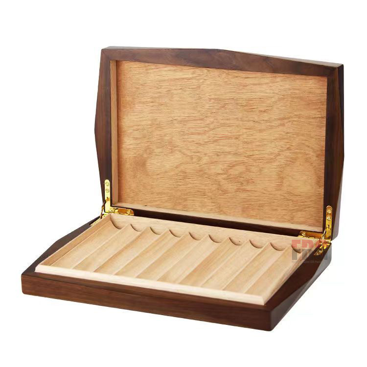 Wholesale Wood Cigar Boxes Customized Cigar Case Package Custom Logo Hold 10 Cigars