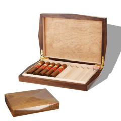 Wholesale Wood Cigar Boxes Customized Cigar Case Package Custom Logo Hold 10 Cigars