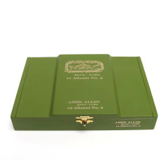 New Arrival Habana Custom Luxury Single Cigar Gift Boxes Hold 10 Cigars Green Cigar Shipping Package