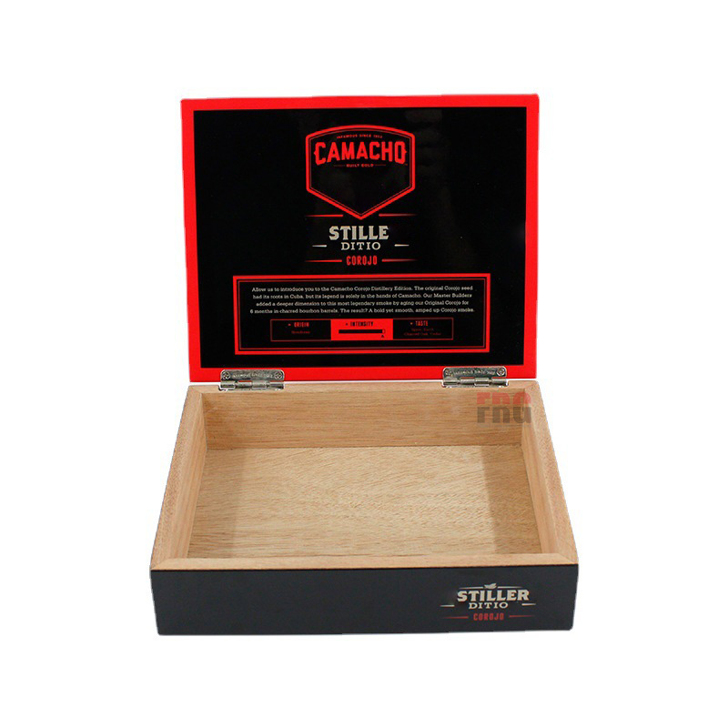Custom Empty Cigar Boxes Wholesale with Glossy Lacquer Hold 10 Cigars