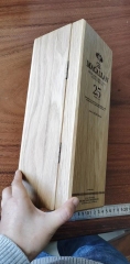 Manufacturer Oak Wood Wine Box Package for Whisky Vodka Single Bottle Package Custom LOGO