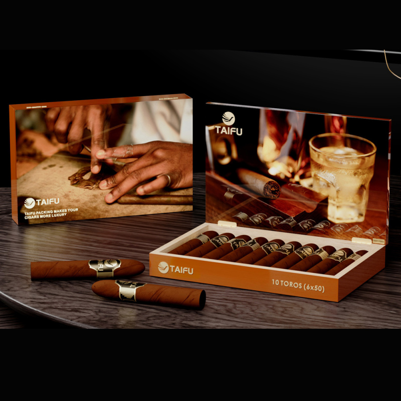 High-end Cigar Package With High Glossy lacquer with colorful logo and pattern 20 pcs or 10 pcs TORO wood cigar box