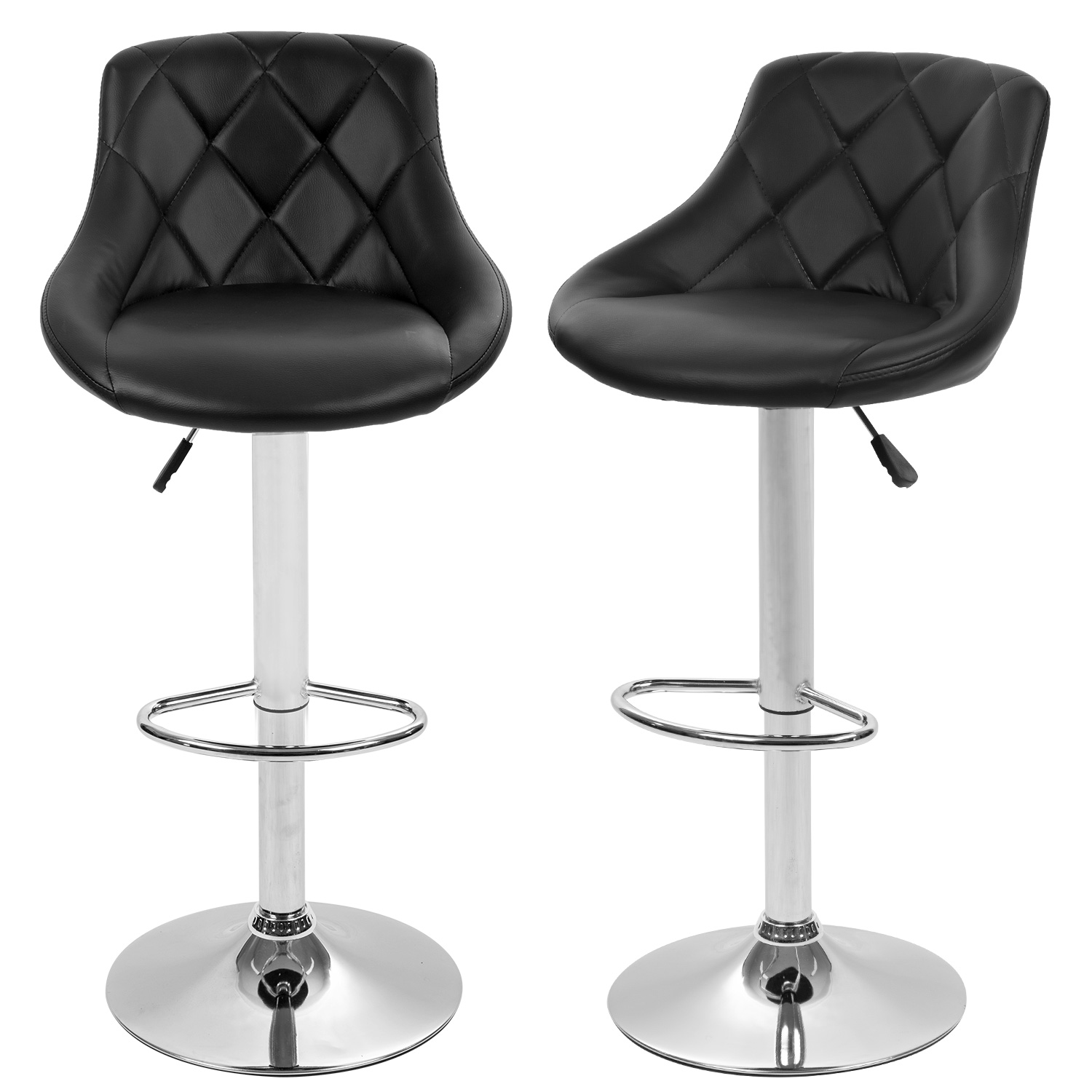 Counter Height Bar Stools Set of 2 Barstools Swivel Stool Height Adjustable Bar Chairs with Back