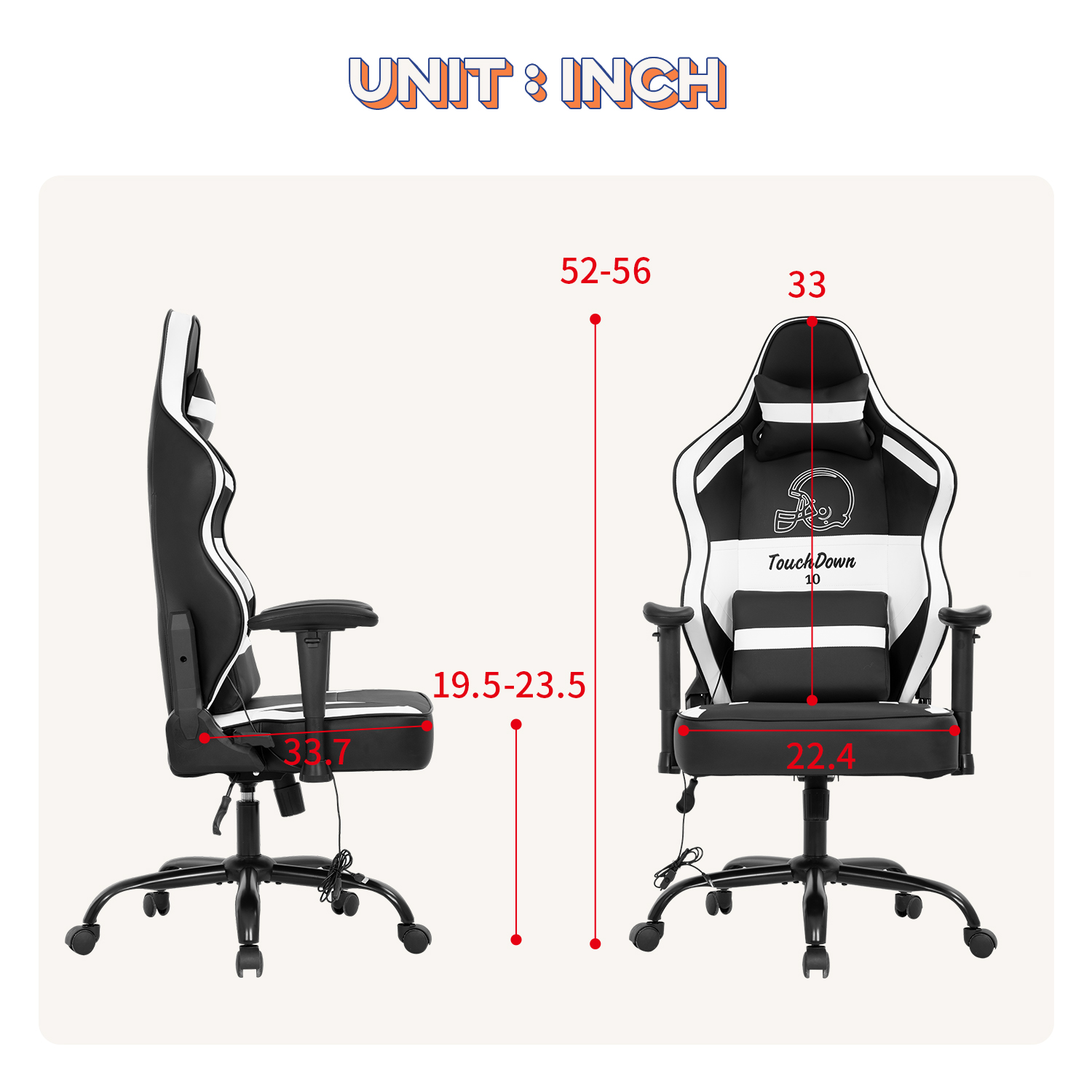 Gaming Chair Big and Tall Office Chair 500lb Wide Seat Desk Chair with