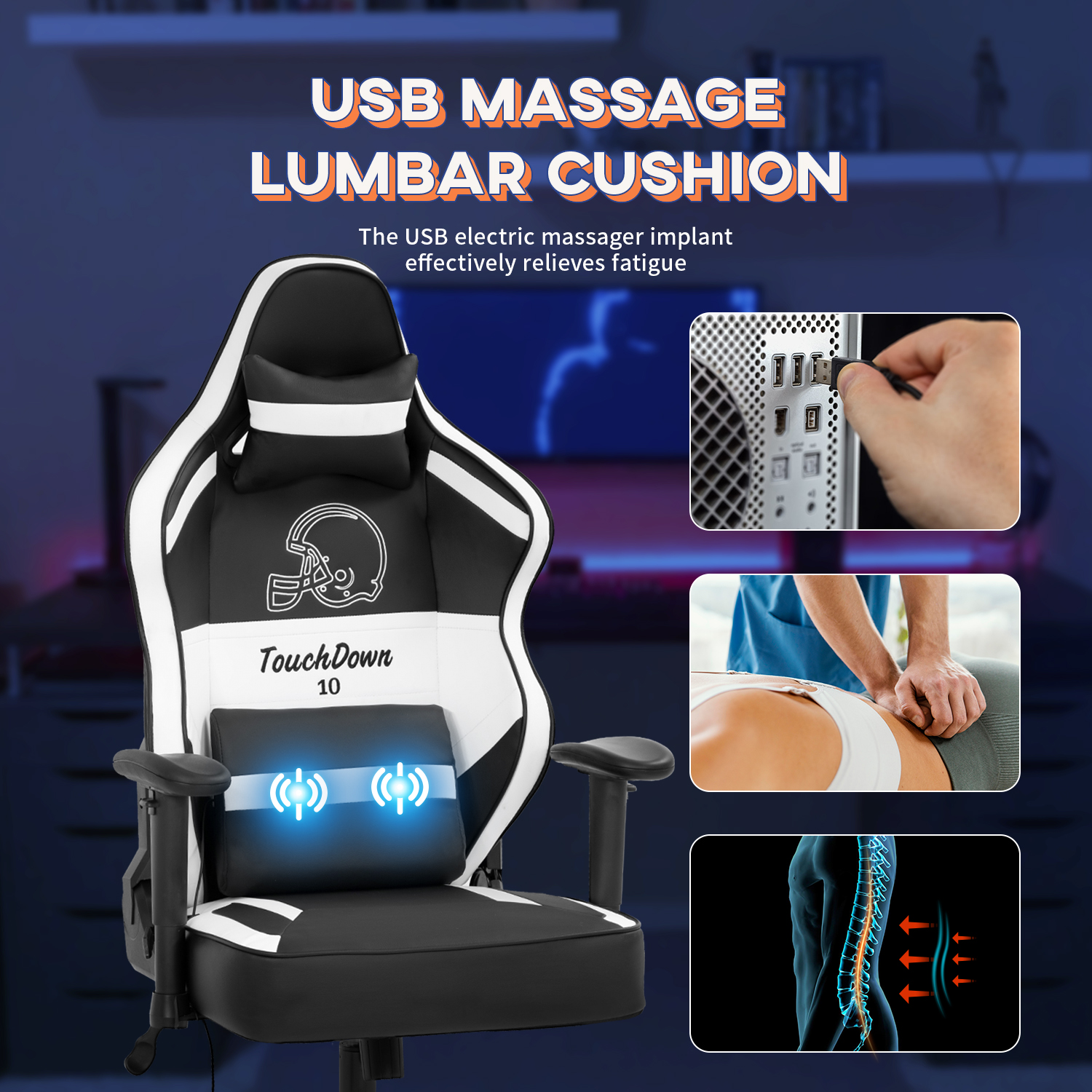 Gaming Chair Big and Tall Office Chair 500lb Wide Seat Desk Chair with