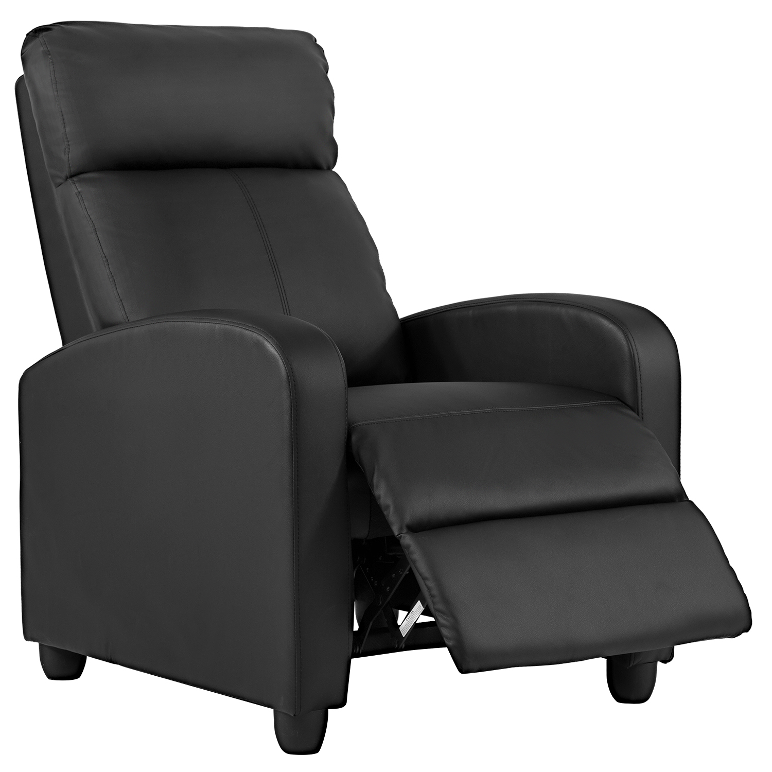 Wingback Recliner Chair Leather Single Modern Sofa Home Theater Seating for Living Room,Black
