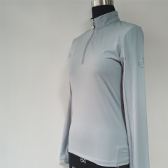 Chemise à manches longues respirante à séchage rapide imprimée pour femmes personnalisée chemise équestre équitation évacuant la transpiration