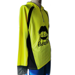 Custom Design UPF50 Breathable Fishing Wear 100% Polyester Fishing Shirt Full Face Zip Up Hoodie Finger Hole Jersey