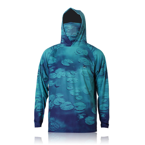 Custom made UPF 50+ UV protection outdoor fishing hoodies with face masks