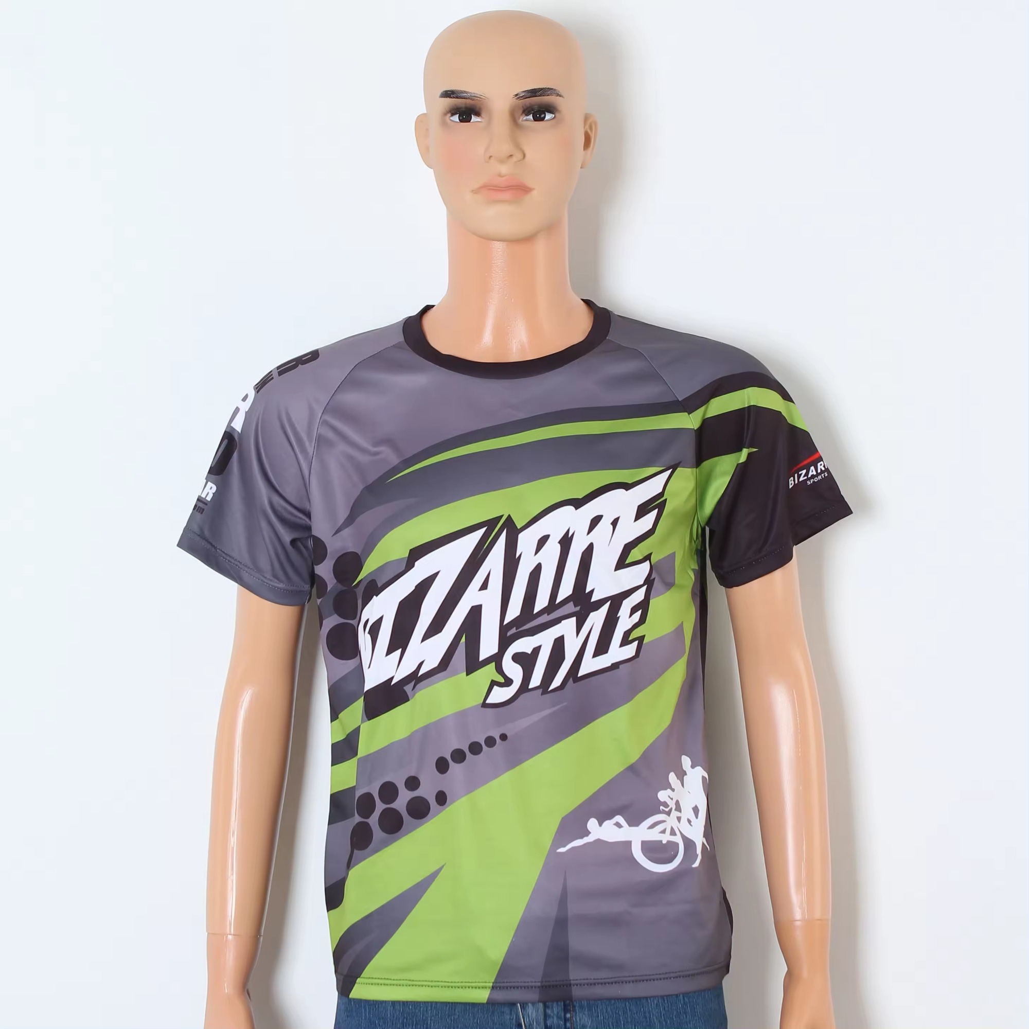 Custom Fully Sublimation Men T-Shirts Low MOQ 100% Polyester Unisex Short Sleeve Recycled