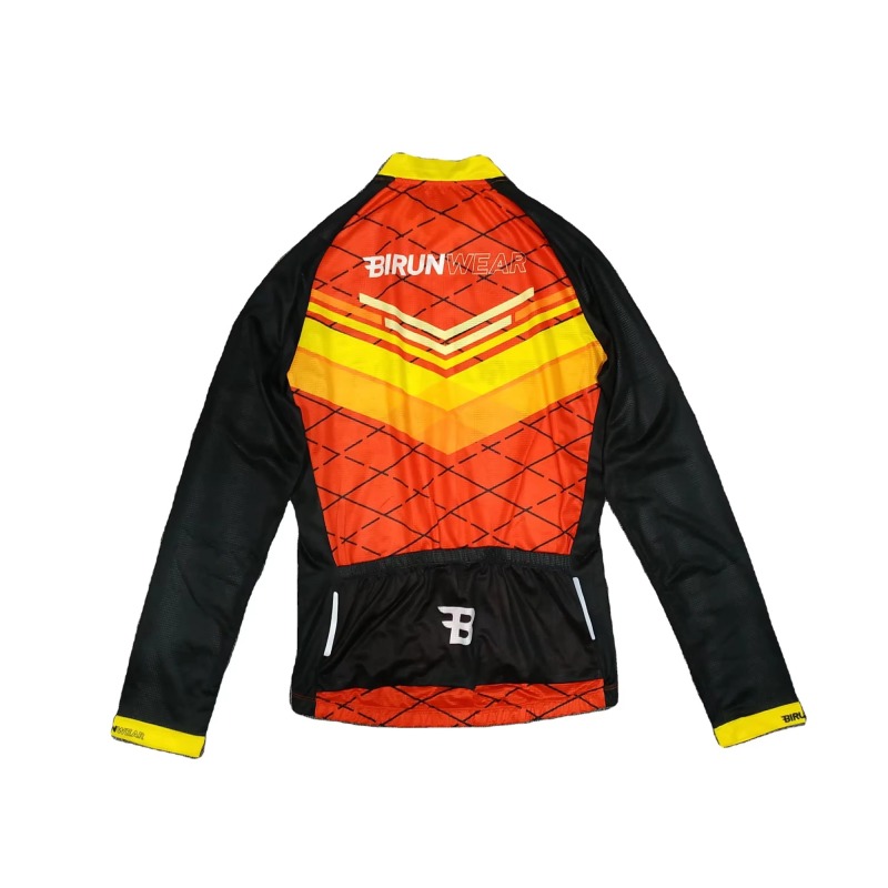 Wholesale Cycling Jerseys Custom Top Quality Logo Printing Sublimation OEM Mens Bike Team jersey Long Sleeve T-shirt in Bizarre Sportswear.