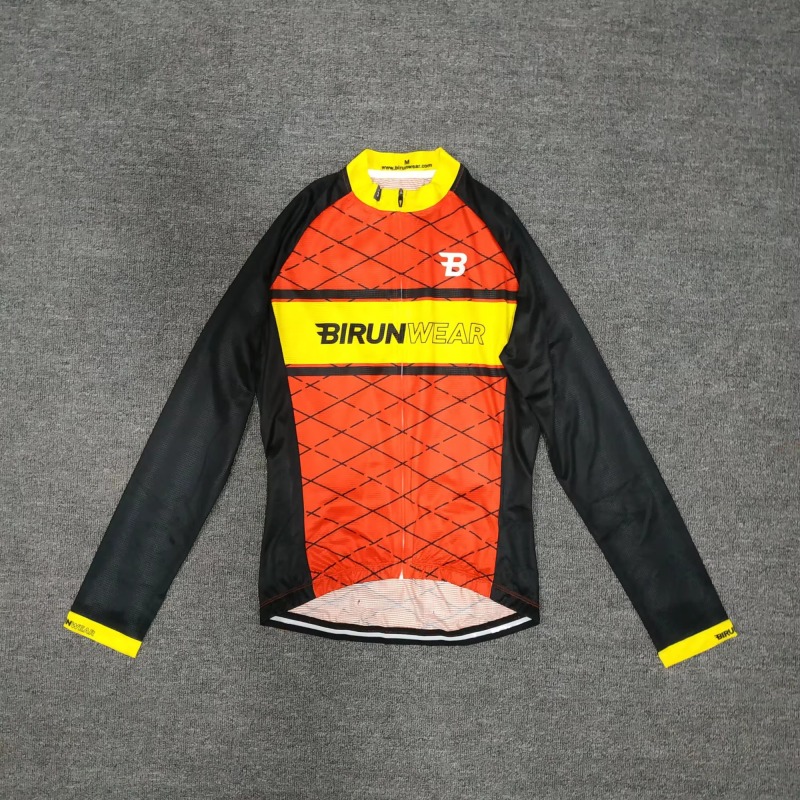Wholesale Cycling Jerseys Custom Top Quality Logo Printing Sublimation OEM Mens Bike Team jersey Long Sleeve T-shirt in Bizarre Sportswear.