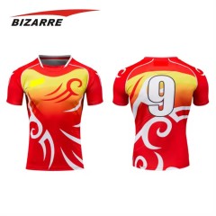 Sublimation T-shirts | customized OEM Breathable full sublimation rugby t-shirts short sleeve 100% polyester mesh