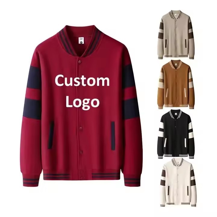 Custom Blank Baseball Jacket for Men and Women Letterman Coat Cotton Unisex Varsity Jackets