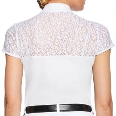 Customized lace long & short sleeve equestrian T-shirt for ladies quick dry women riding polo shirts.