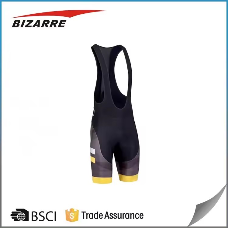 Customizable Mens black Bib Shorts breathable Cycling Wear manufacturer | BizarreSportswear.com