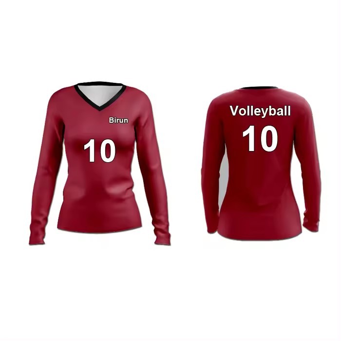 Sublimated Long Sleeves Women's Volleyball T-shirt Team Custom Volleyball team Uniform Jersey | BizarreSportswear.com