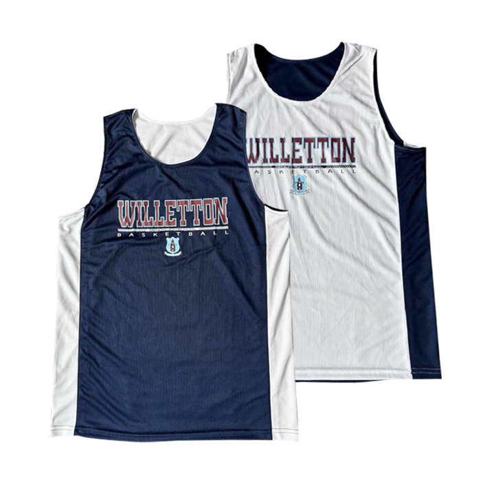 100% polyeter quick dry mesh reversible basketball jersey with team name and number