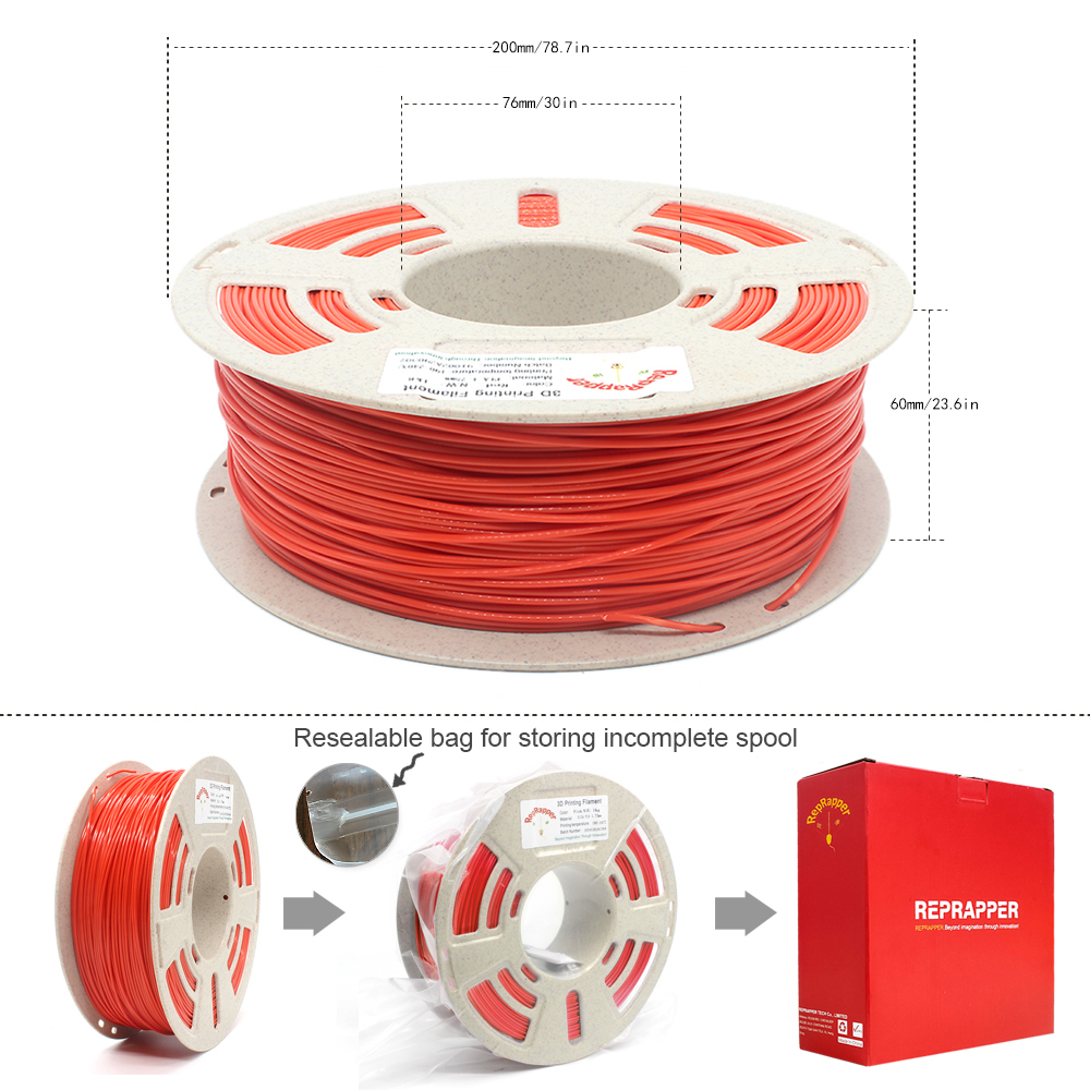 PLA Filament 1.75mm (+/-0.03mm) 2.2lb (1kg)
