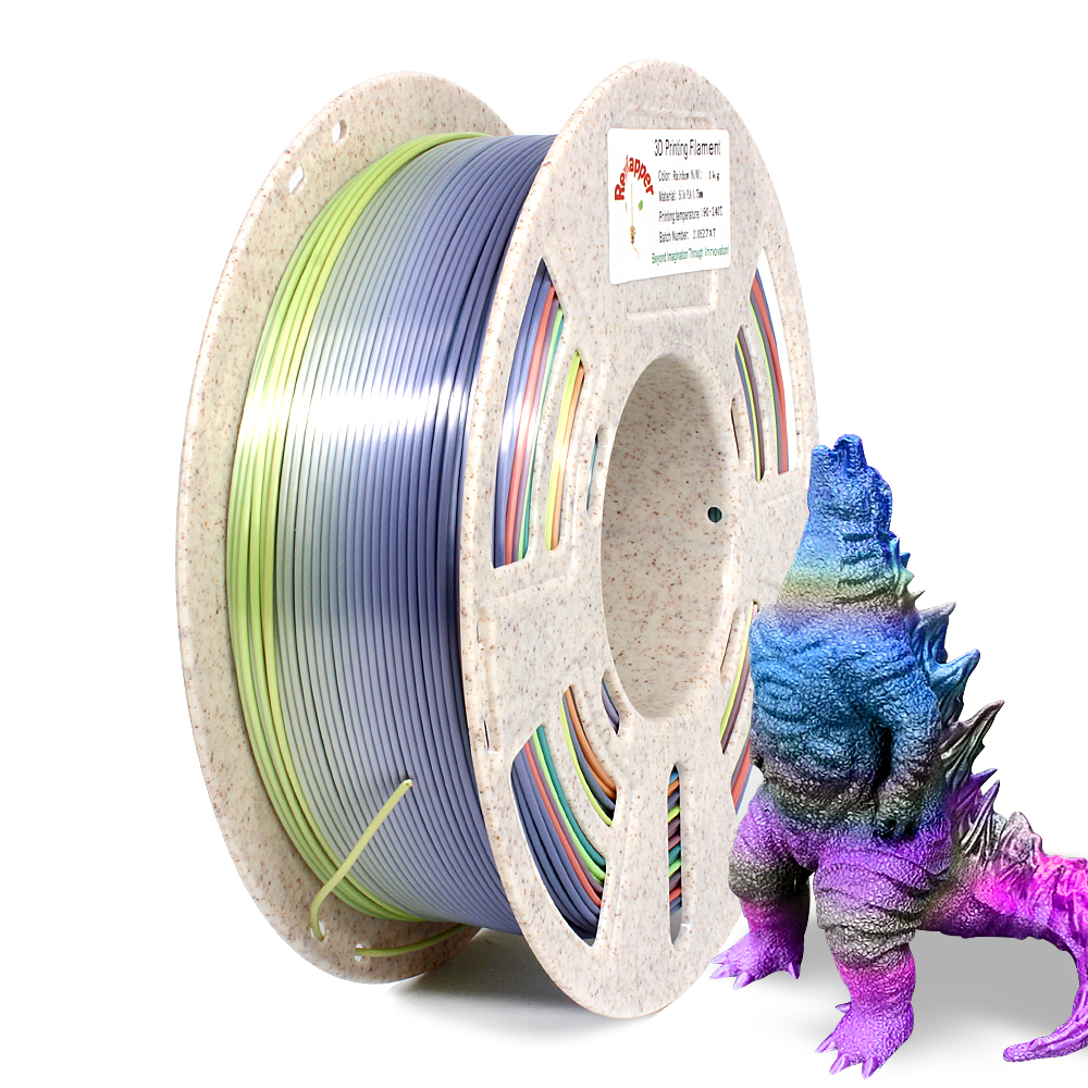 Reprapper Triple Color Filament Coextrusion PLA Filament 1.75mm for 3D  Printer & 3D Pen, Multicolor Like Dual Color Rainbow PLA, 2.2lbs (1kg)