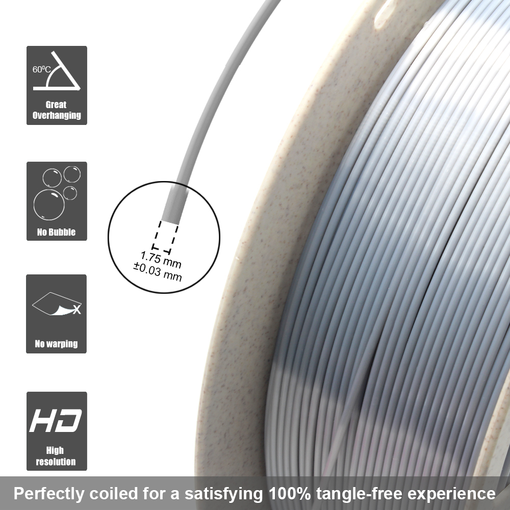 Silk PLA Filament 1.75 mm (+/-0.03 mm) 2.2 lbs (1 kg), Silky Shiny Shine