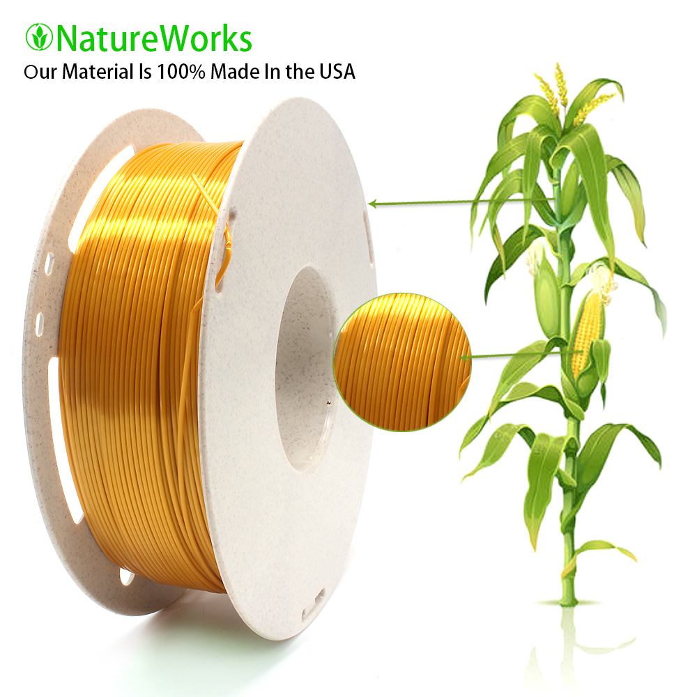 Silk PLA Filament 1.75 mm (+/-0.03 mm) 2.2 lbs (1 kg), Silky Shiny Shine