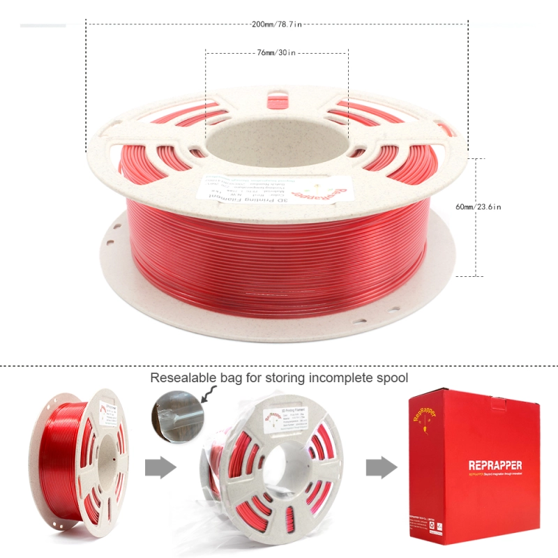 PETG Filament Easy-to-Print 1.75mm (+-0.03mm) 2.2lb (1kg), Stronger toughness