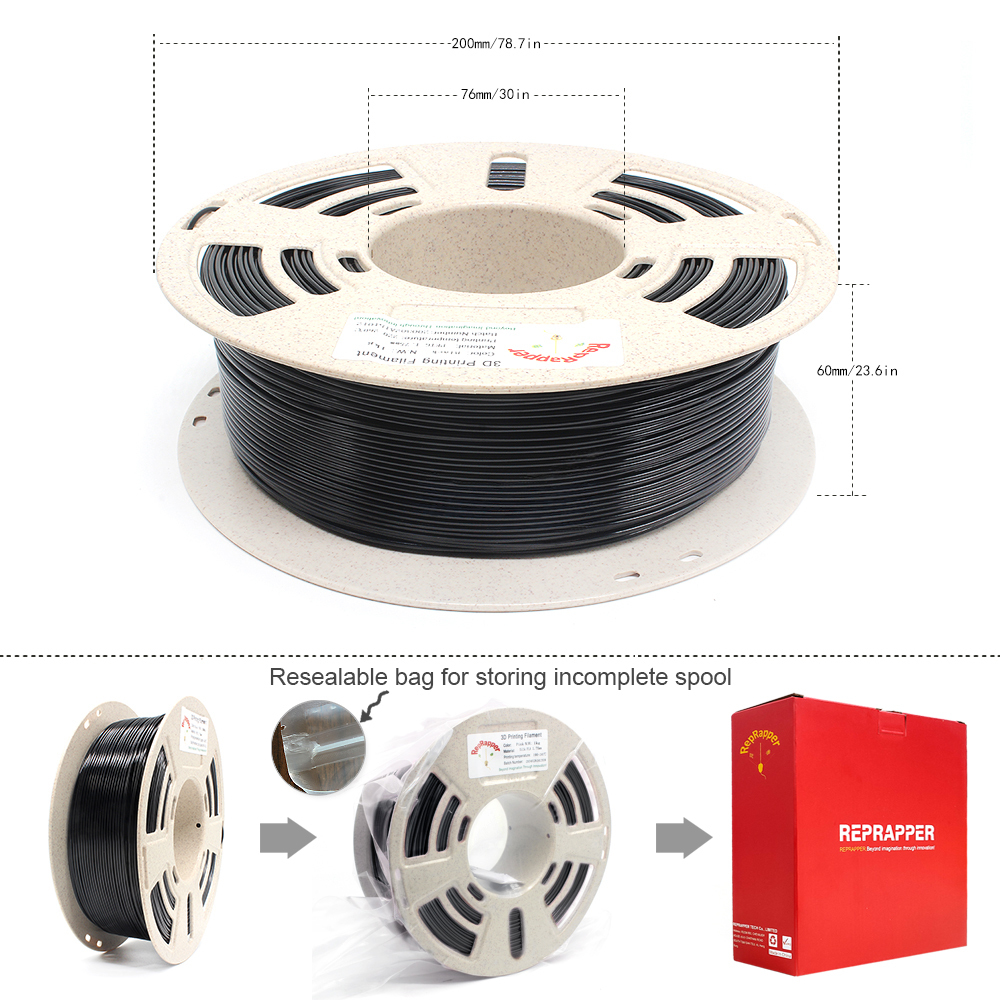 PETG Filament Easy-to-Print 1.75mm (+-0.03mm) 2.2lb (1kg), Stronger toughness