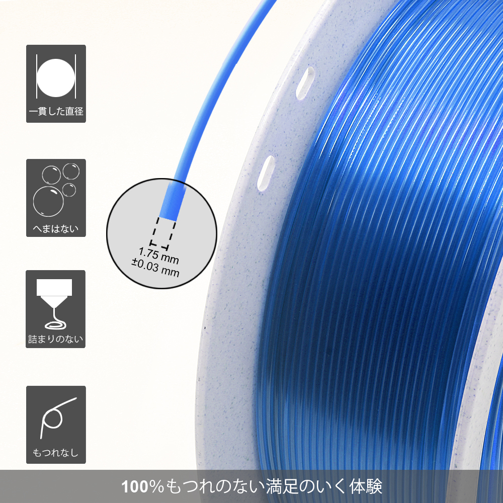 PETG Filament Easy-to-Print 1.75mm (+-0.03mm) 2.2lb (1kg), Stronger toughness