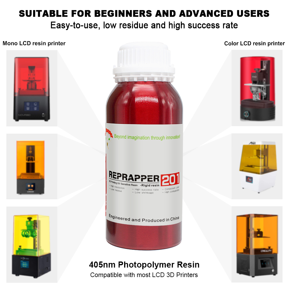 Water Washable Resin 405nm for LCD 3D Printing, Reprapper 203