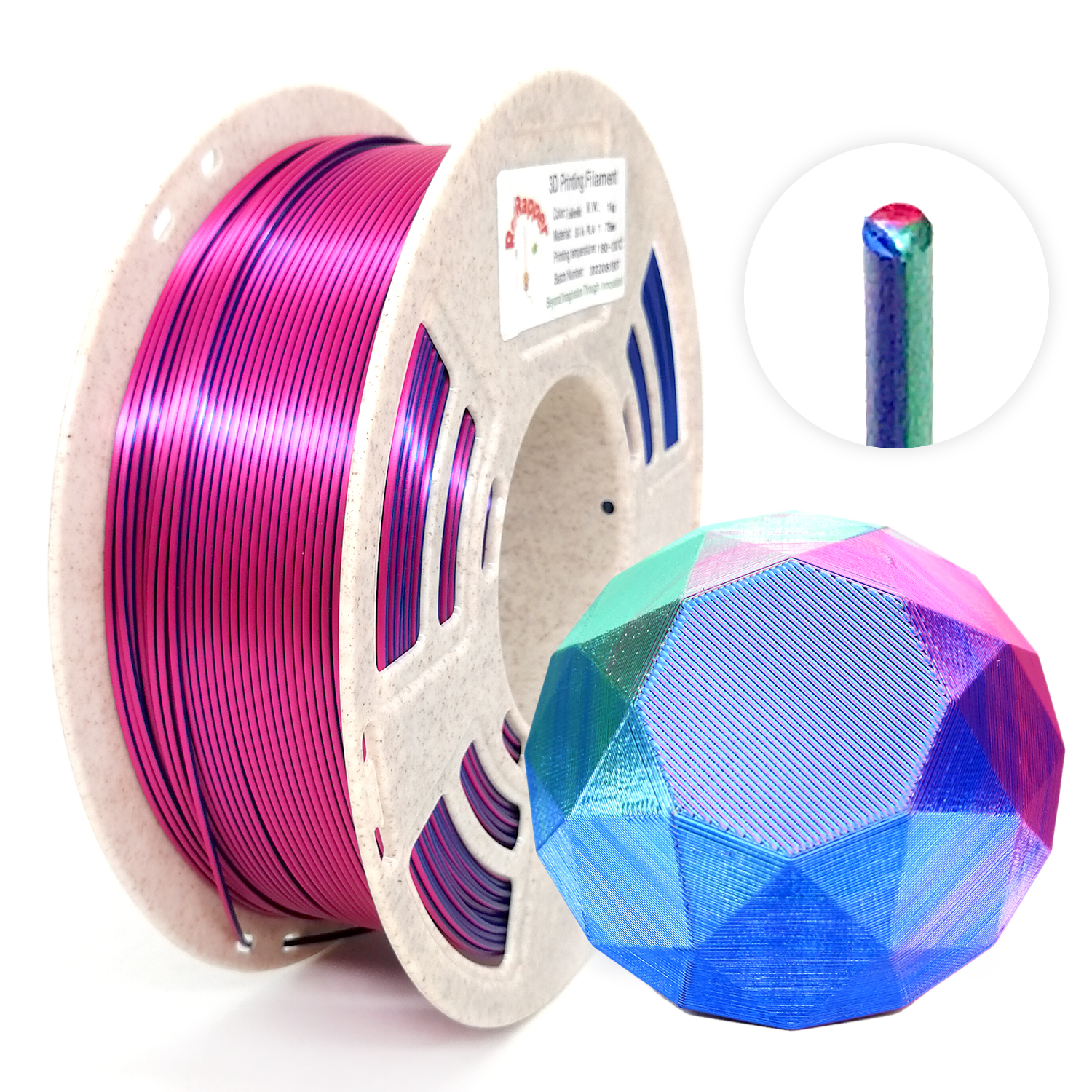 Reprapper Carbon Fiber PLA Filament for 3D Printer & 3D Pen 1.75mm (±  0.03mm) 2.2lb (1kg)