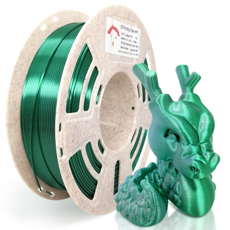 Reprapper Dual Color Silk Filament Coextrusion PLA Filament 1.75mm for 3D Printer & 3D Pen, Multicolor Like Rainbow PLA, 2.2lbs (1kg)