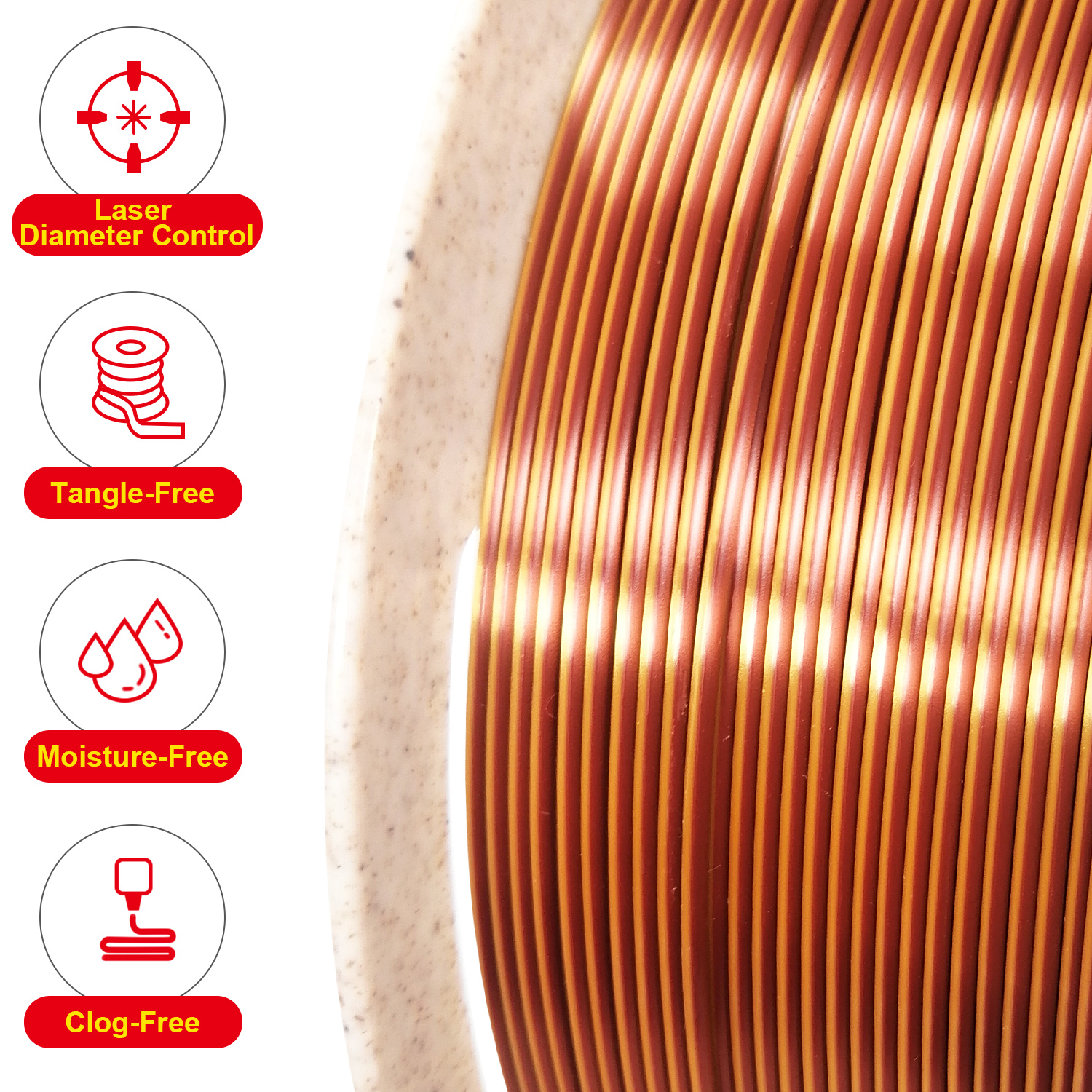 Reprapper Dual Color Silk Filament Coextrusion PLA Filament 1.75mm for 3D Printer & 3D Pen, Multicolor Like Rainbow PLA, 2.2lbs (1kg)