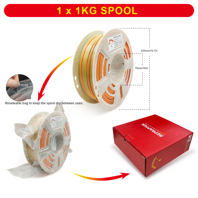 Dual Color Silk Series 3D Printer Filament 1.75mm 1 kg 2.2 lbs