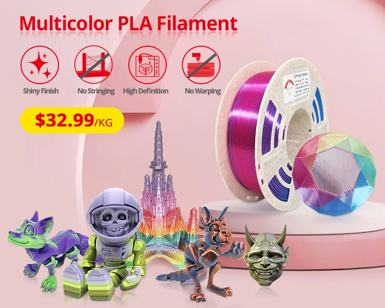 Reprapper Triple Color Filament Coextrusion PLA Filament 1.75mm for 3D  Printer & 3D Pen, Multicolor