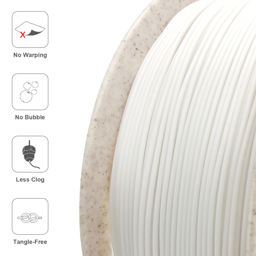 Reprapper Polypropylene PP Filament, Semi-Flexible Ultra Tough Filament 1.75mm (± 0.03mm) 2.2lb (1kg), 5pcs Build Sheet Included