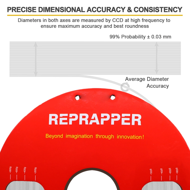 RepRapper Glow in The Dark PLA 3D Printer Filament 1.75mm (+- 0.03mm) 2.2lb (1kg)