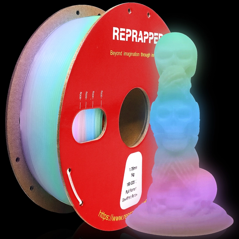 RepRapper Glow in The Dark PLA 3D Printer Filament 1.75mm (+- 0.03mm) 2.2lb (1kg)