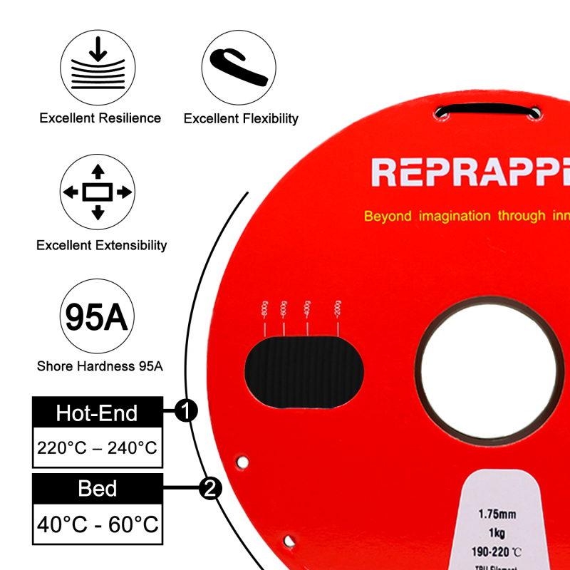 Reprapper Electrically Conductive Filament 1.75mm (± 0.03mm) 1kg (2.2lb)