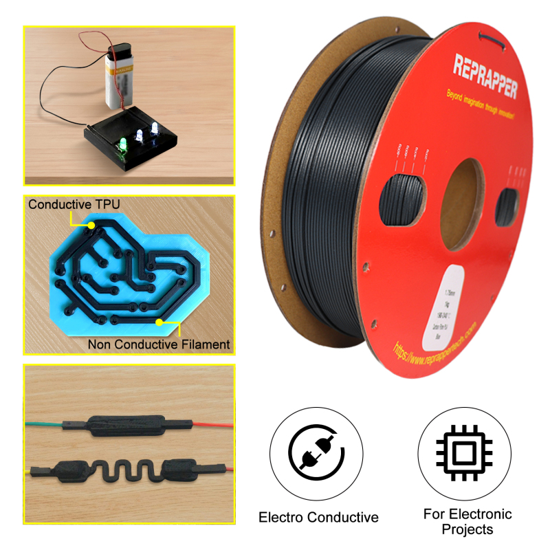 Reprapper Electrically Conductive Filament 1.75mm (± 0.03mm) 1kg (2.2lb)