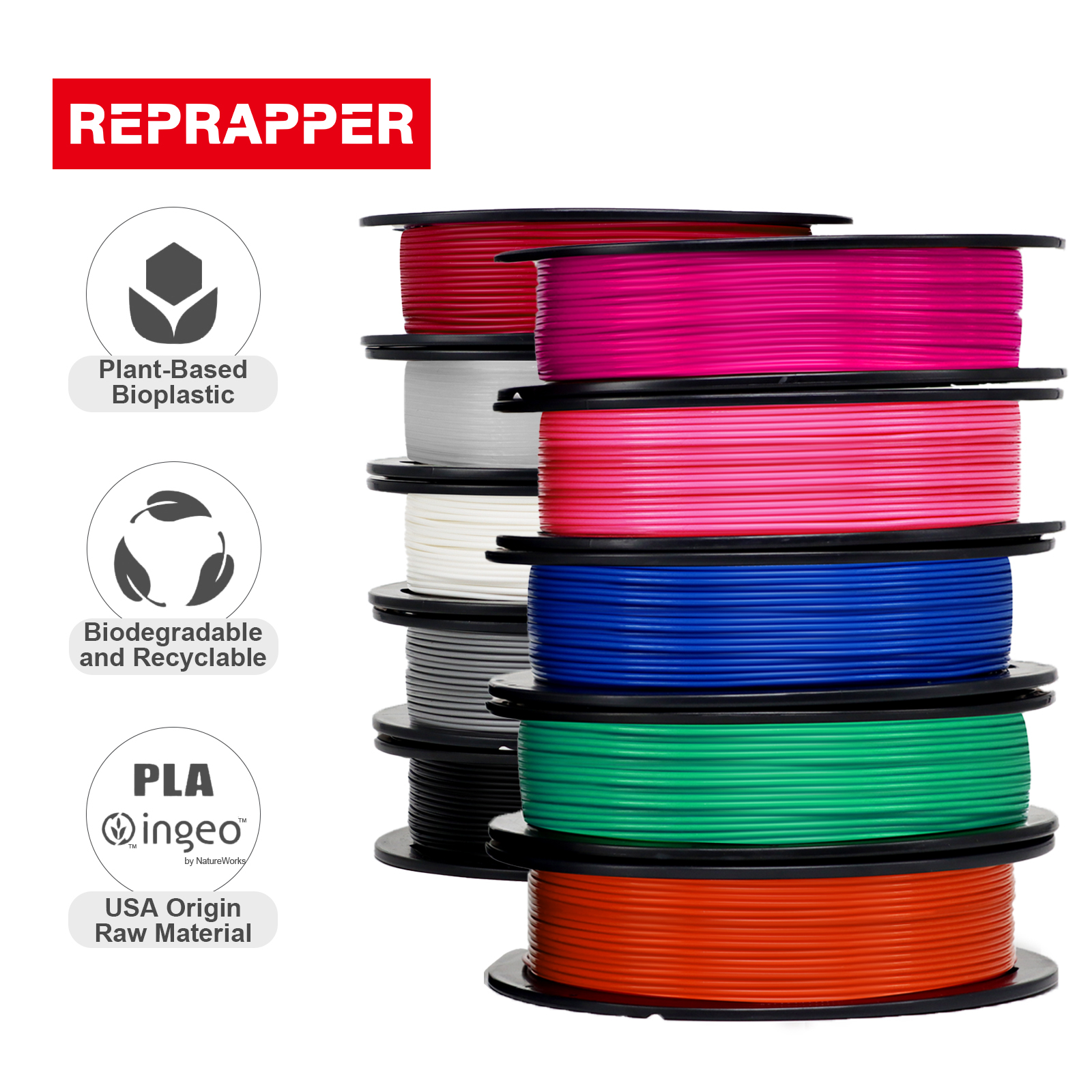 MPLA (Modified PLA) Extra Strong PLA Plus Filament 1.75mm (+/- 0.03mm) 2.2lbs (1kg)