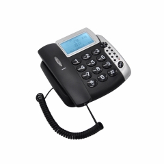 Analog Big Button Telephone for Visually Impaired Seniors with Two Way Speakerphone and Talking Caller ID Home Telephone (PA004)