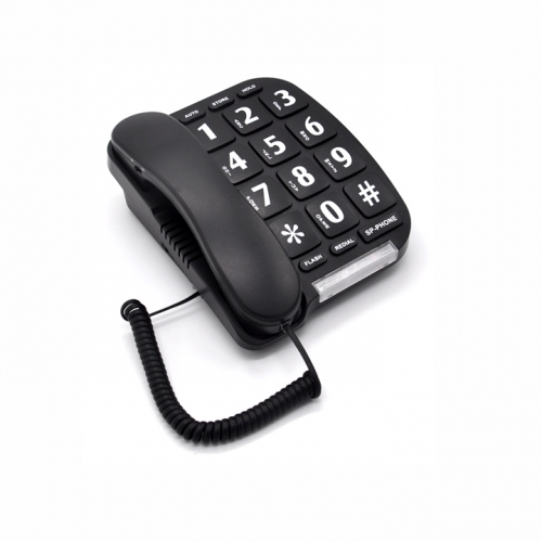  Teléfono de botón grande para personas mayores, teléfono con  imagen con cable, con botón SOS, timbre fuerte, teléfono fijo para personas  con discapacidad auditiva, ancianos (blanco) : Productos de Oficina